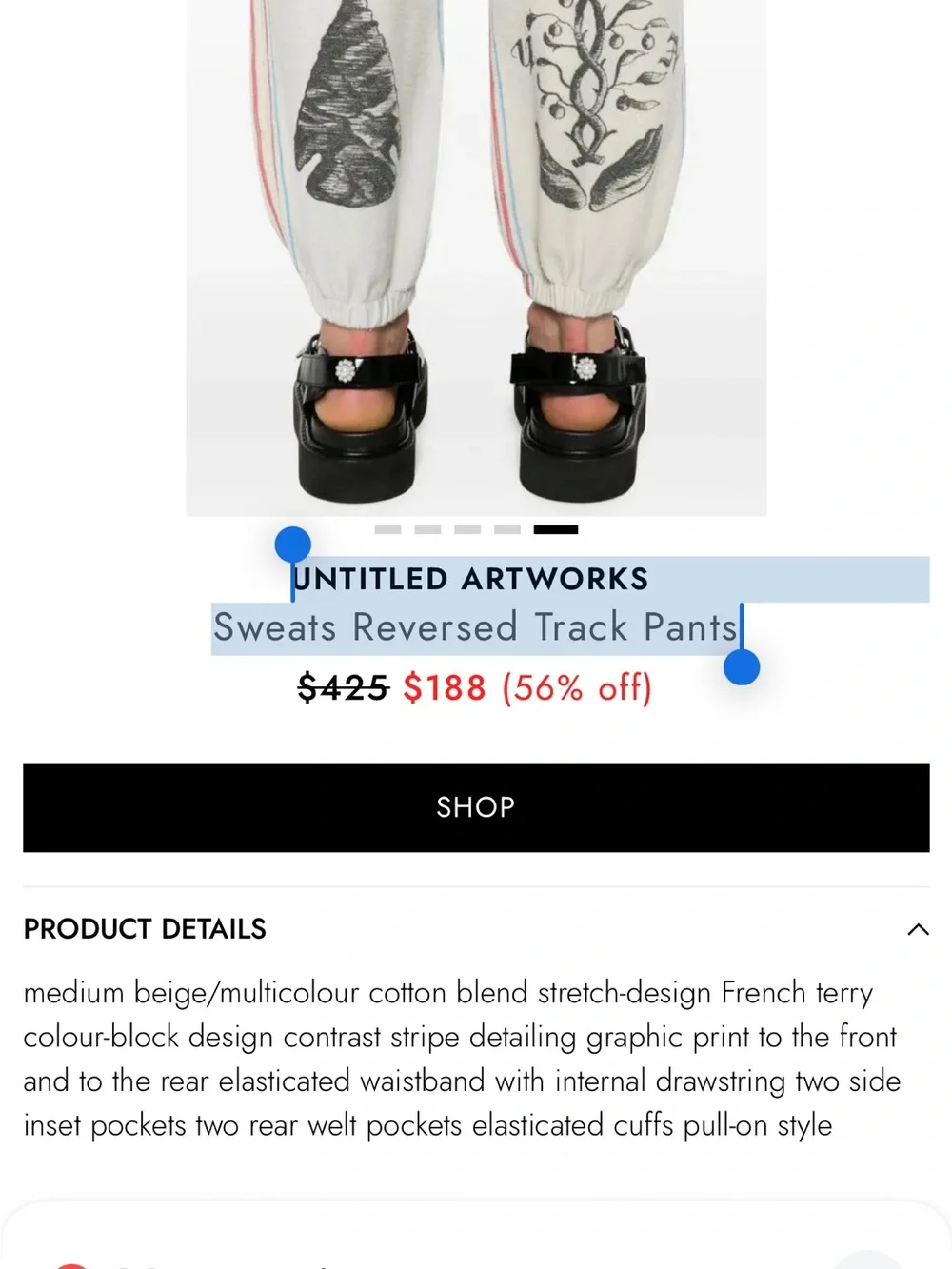 UNTITLED ARTWORKS  Sweats Reversed Track Pants